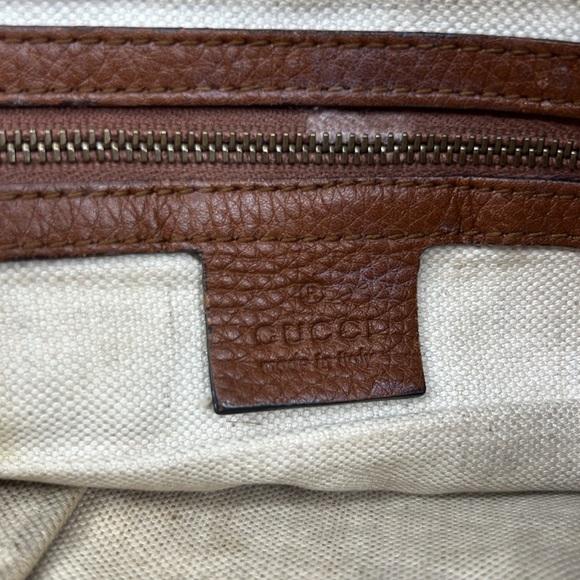 Gucci Brown Pebbled Leather Ride Satchel - Picture 12 of 17